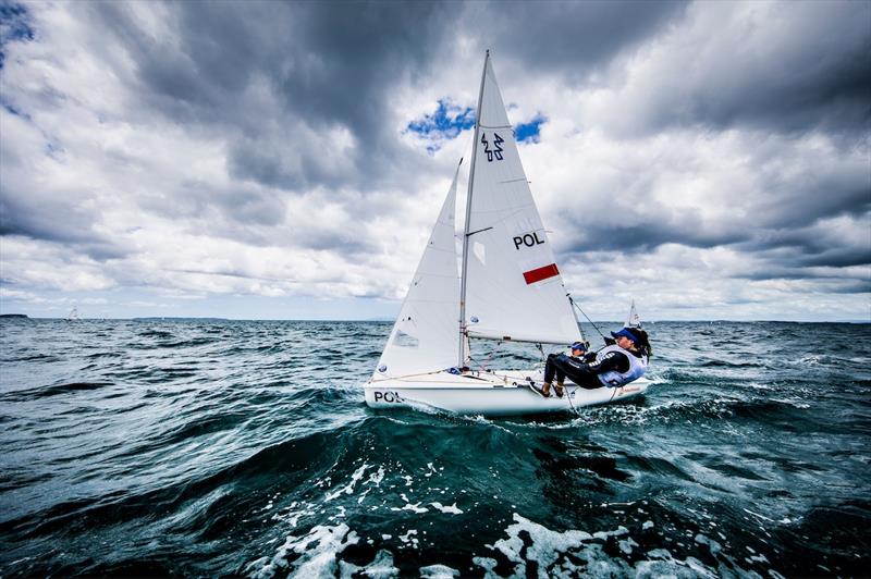 Julia Szmit & Hanna Dzik (POL) on day 1 of the Aon Youth Worlds in Auckland - photo © Pedro Martinez / Sailing Energy / World Sailing