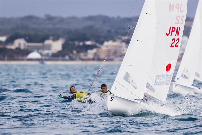 Tetsuya Isozaki & Yurie Seki (JPN) - 470 World Championship in Llucmajor, Mallorca, Day 2 - photo © Bernardí Bibiloni / Int. 470 Class