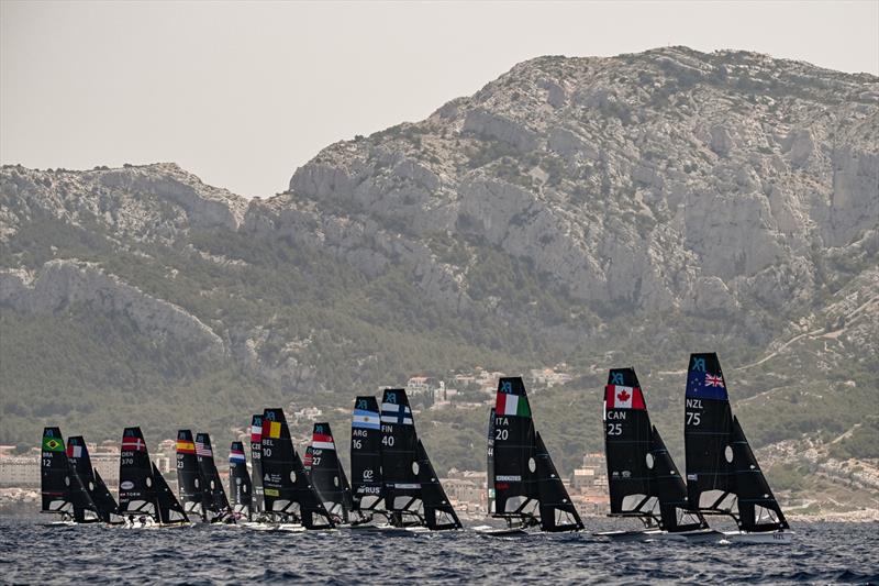 Isaac McHardie/William McKenzie (NZL) - 49er - Paris 2024 Olympic Sailing Test Event, Marseille, France. July 12, 2023 - photo © Vincent Curutchet / World Sailing