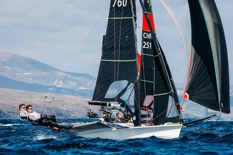 Justin Barnes and Will Jones racing at the 2024 49er World Championships - photo © Sailing Energy