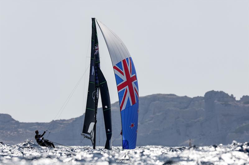 Isaac McHardie/William McKenzie (NZL) - 49er - Marseille - Paris2024 Olympic Regatta - July 30, 2024 photo copyright World Sailing / Sander van der Borch taken at  and featuring the 49er class