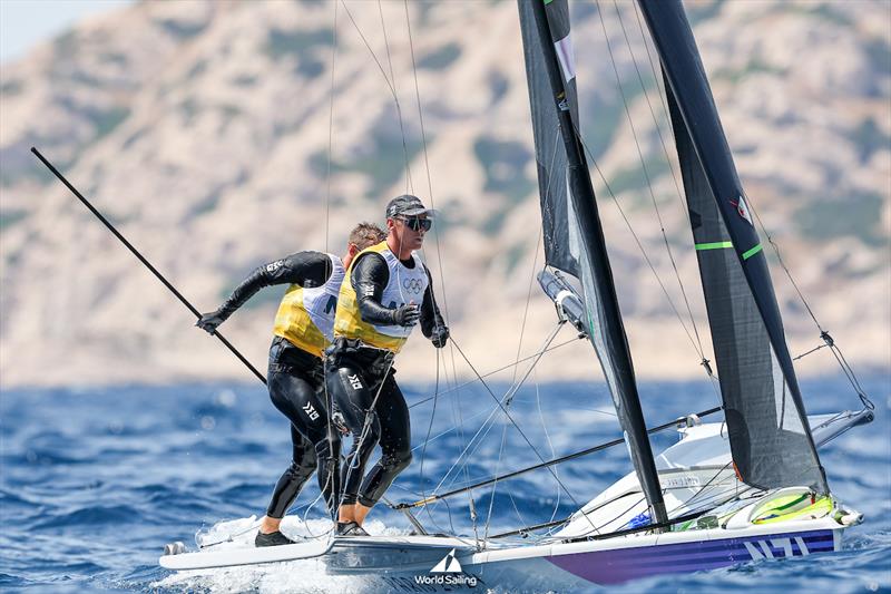 Isaac McHardie/William McKenzie (NZL) - 49er - Marseille - Paris2024 Olympic Regatta - July 30, 2024 photo copyright World Sailing / Sander van der Borch taken at  and featuring the 49er class