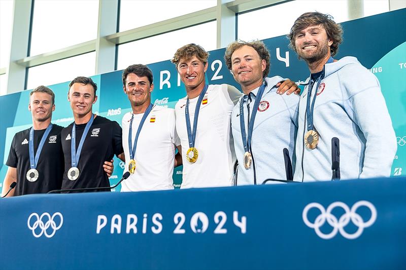 Medalists Media Conference - Mens Skiff  - Paris2024 Olympic Sailing Event - Marseille - August 2, 2024 - photo © World Sailing / Lloyd Images