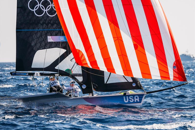 Stephanie Roble (East Troy, WI) and Maggie Shea (Chicago, IL) finished the day in 10th overall, qualifying for the medal race by two points - photo © Sailing Energy / US Sailing Team