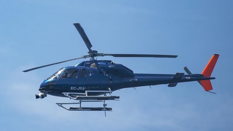 Helicopter mounted camera - Broadcast Testing - August 11, 2023 - Barcelona - photo © Ugo Fonolla / America's Cup