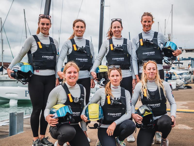 The Athena Pathway Women's Squad. Top row left to right: Hattie Rogers, Anna Burnet, Hannah Diamond, Saskia Clark, Tash Bryant, Hannah Mills and Ellie Aldridge - photo © Athena Pathway