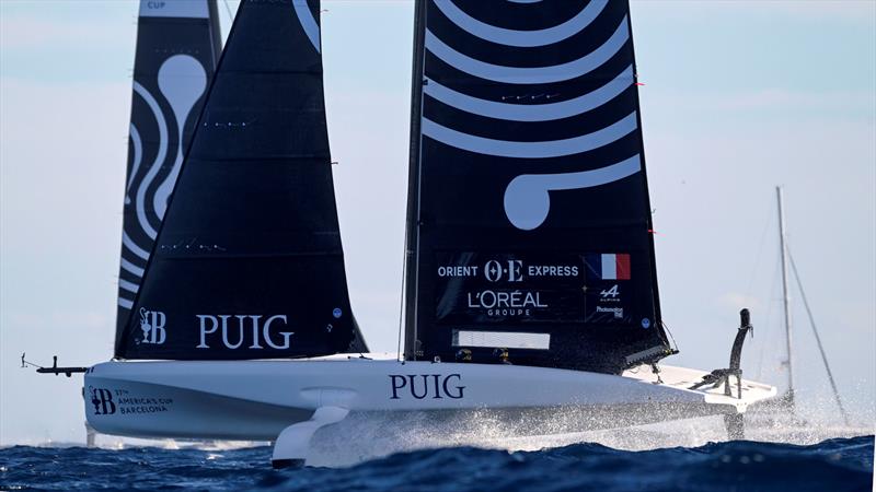 Orient Express L'Oreal Racing Womens Team France - Puig Women's America's Cup -  Day 1, Group A - October 5, 2024 photo copyright David Maynard / www.alleycatphotographer.com taken at  and featuring the AC40 class