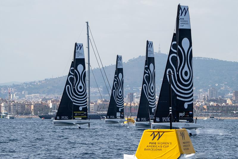 Race start - Group B - Puig Women's America's Cup - October 6, 2024  photo copyright Ian Roman / America's Cup taken at Real Club Nautico de Barcelona and featuring the AC40 class