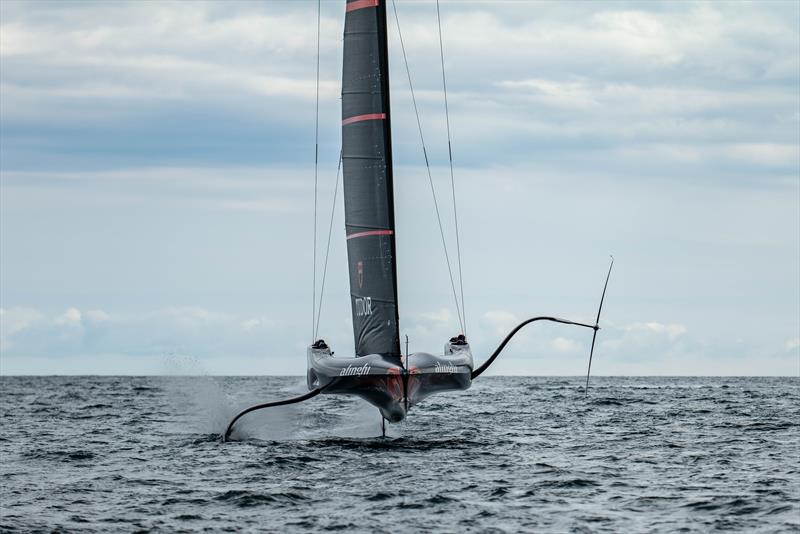 Foil wing from the front - Alinghi Red Bull Racing - AC75 - Day 17 - May 15, 2024 - Barcelona - photo © Paul Todd/America's Cup