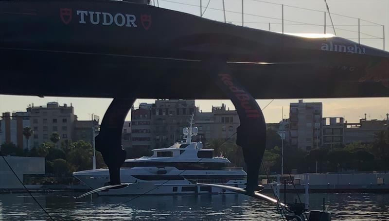 Foil tips appear to be unchanged - Alinghi Red Bull Racing - AC75 - Day 25 - June 4, 2024 photo copyright Michele Melis taken at Société Nautique de Genève and featuring the AC75 class