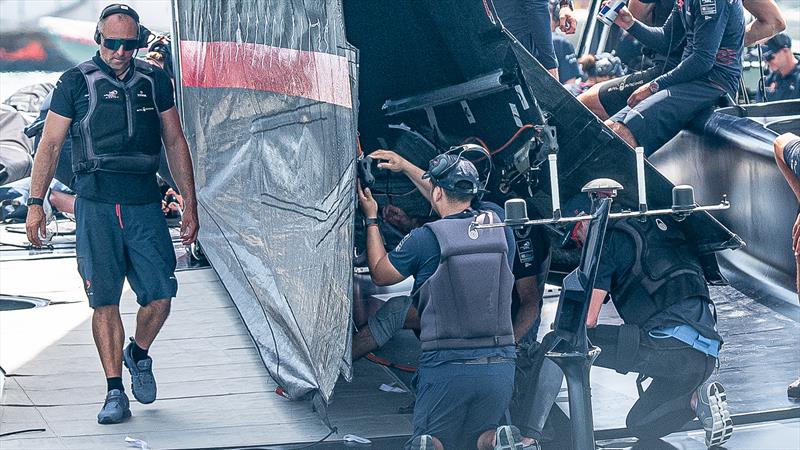 Mainsail interior - Alinghi Red Bull Racing - AC75 - Day 28 - June 7, 2024 - Barcelona - photo © Ivo Rovira / America's Cup