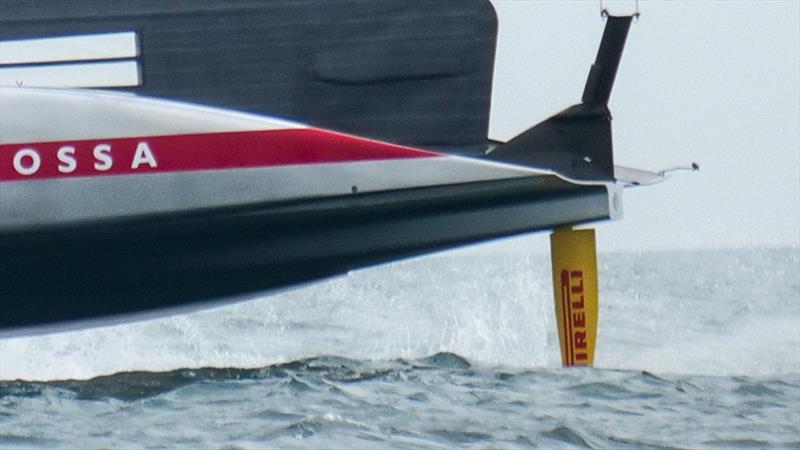 Rudder immersion - Luna Rossa - AC75 - Day 27 - June 14, 2024 - Barcelona - photo © Alex Carabi / America's Cup