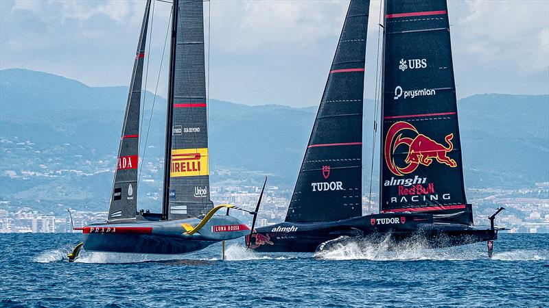 Luna Rossa and Alinghi RBR - Day 34 - AC75 - June 22, 2024 - Barcelona - photo © Ivo Rovira / America's Cup