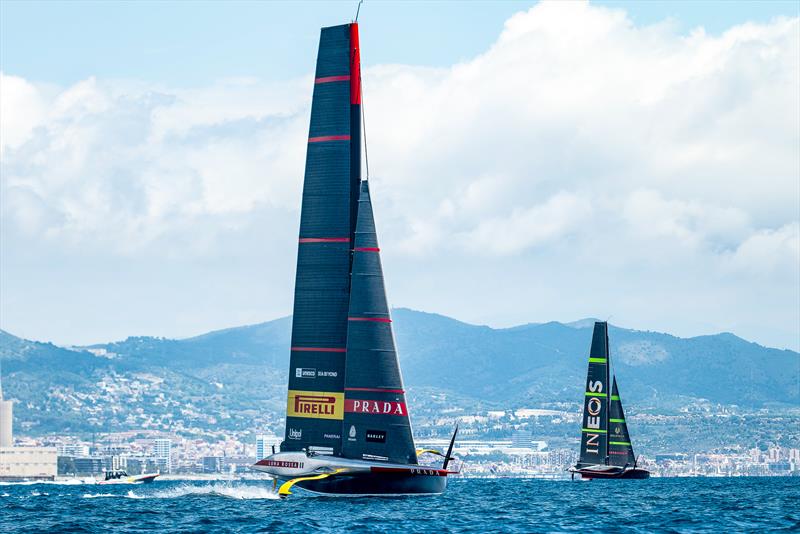 INEOS Britannia and Luna Rossa - AC75 - June 22, 2024 - Barcelona photo copyright Paul Todd / America's Cup taken at Royal Yacht Squadron and featuring the AC75 class