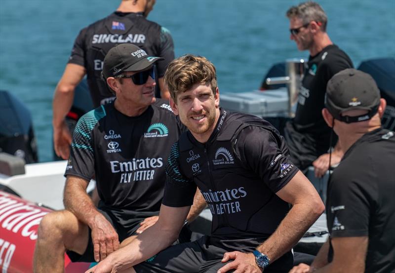 Emirates Team New Zealand crew - AC75 - July 3, 2024 - Barcelona photo copyright Hamish Hooper / America's Cup taken at Royal New Zealand Yacht Squadron and featuring the AC75 class