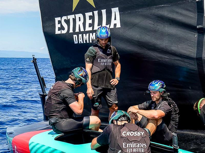 Emirates Team New Zealand - AC75 - July 8, 2024 - Barcelona photo copyright Hamish Hooper / America's Cup taken at Royal New Zealand Yacht Squadron and featuring the AC75 class