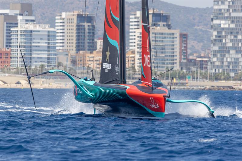 Emirates Team New Zealand - AC75 - July 18 , 2024 - Barcelona photo copyright James Somerset/ Emirates Team NZ taken at Royal New Zealand Yacht Squadron and featuring the AC75 class