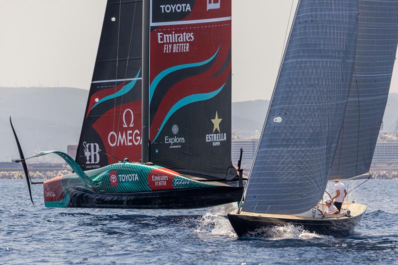 Emirates Team New Zealand - AC75 - July 18 , 2024 - Barcelona photo copyright Job Vermeulen / Emirates Team New Zealand taken at Royal New Zealand Yacht Squadron and featuring the AC75 class