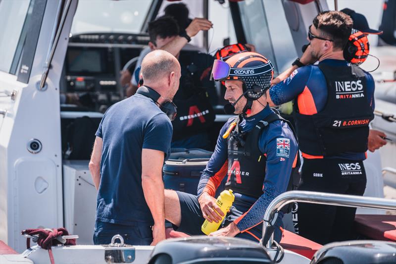 Rob Wilson and Ben Ainslie - INEOS Britannia - AC75 - July 2024 - Barcelona photo copyright Cameron Gregory taken at Royal Yacht Squadron and featuring the AC75 class