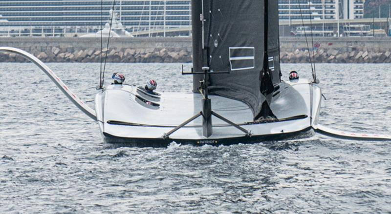 One of the cyclors can be seen below the deckline on American Magic - June 22, 2024 photo copyright Ugo FonollÃ¡ / America's Cup taken at New York Yacht Club and featuring the AC75 class