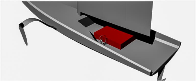 Figure 2: Box (red) in the cockpit. The box is not bonded to the hull, it is removable and may have openings photo copyright Unknown AC Team taken at Royal New Zealand Yacht Squadron and featuring the AC75 class