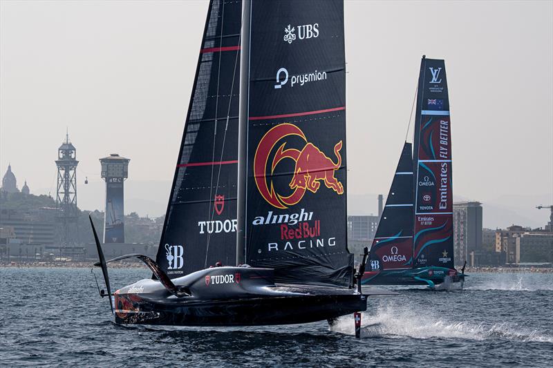 Emirates Team NZ and Alinghi Red Bull Racing - Louis Vuitton Preliminary Regatta - Barcelona - August 2024 - photo © Ian Roman / America's Cup