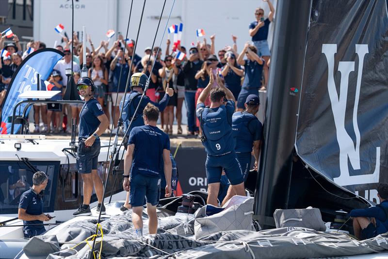 Orient Express departure - Louis Vuitton Cup - Day 1 - Barcelona - August 29, 2024 photo copyright Ian Roman / America's Cup taken at Real Club Nautico de Barcelona and featuring the AC75 class