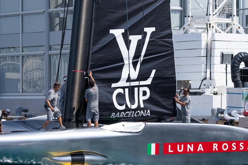 Luna Rossa departure - Louis Vuitton Cup - Day 1 - Barcelona - August 29, 2024 - photo © Ian Roman / America's Cup