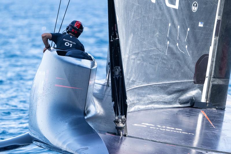 Alinghi Red Bull Racing - Louis Vuitton Cup - Day 2 - Barcelona - August 30, 2024 photo copyright Ian Roman / America's Cup taken at Real Club Nautico de Barcelona and featuring the AC75 class