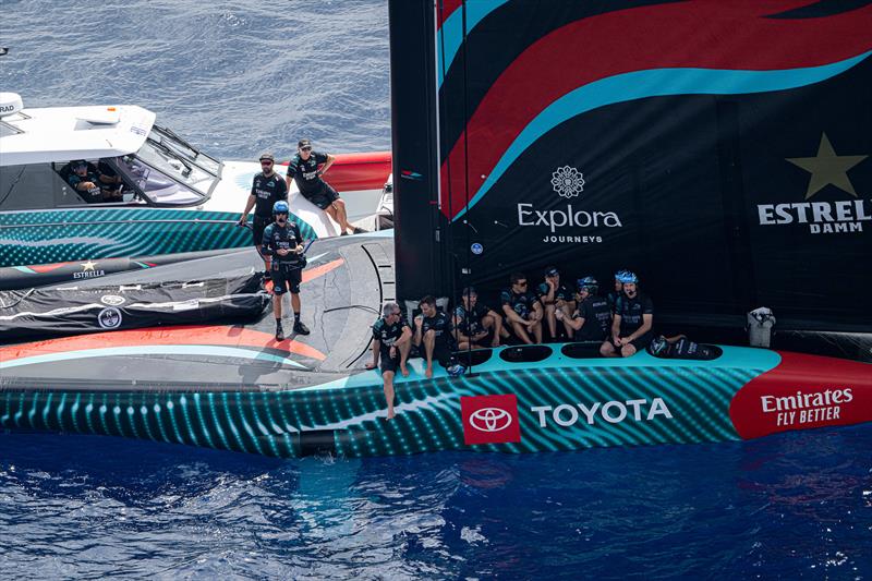 Emirates Team New Zealand - Louis Vuitton Cup - Day 3 - Barcelona - August 31, 2024 photo copyright Ian Roman / America's Cup taken at Real Club Nautico de Barcelona and featuring the AC75 class