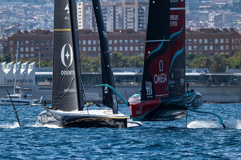 Emirates Team NZ and Orient Express - Race 24, Day 5 - Round Robin 2 - Louis Vuitton Cup - September 5, 2024 photo copyright Ricardo Pinto / America's Cup taken at Royal Yacht Squadron and featuring the AC75 class