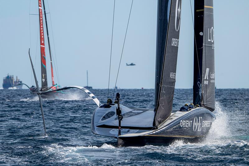 Emirates Team NZ and Orient Express - Race 24, Day 5 - Round Robin 2 - Louis Vuitton Cup - September 5, 2024 photo copyright Ricardo Pinto / America's Cup taken at Royal Yacht Squadron and featuring the AC75 class