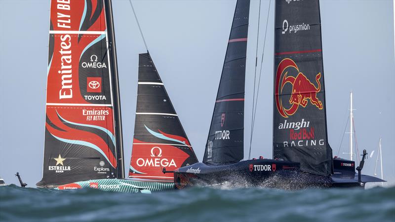 Emirates Team New Zealand vs. Alinghi Red Bull Racing on Louis Vuitton Cup Round Robin Day 7 - 7th September 2024 - photo © David Maynard / www.alleycatphotographer.com