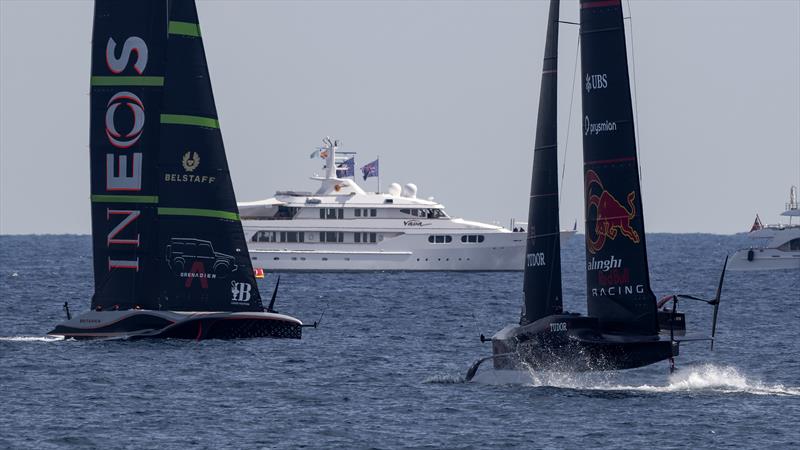 Alinghi Red Bull Racing vs. INEOS Britannia on Louis Vuitton Cup Semi-Finals Day 3 - 16th September 2024 - photo © David Maynard / www.alleycatphotographer.com