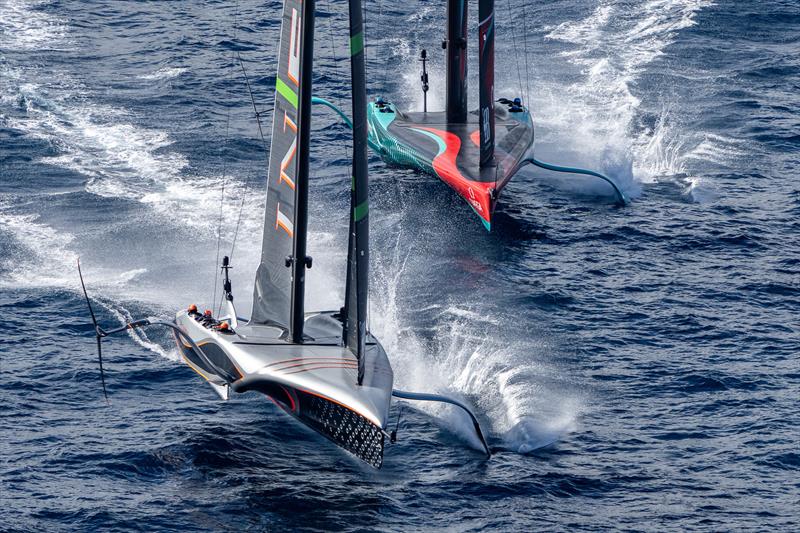 INEOS Britannia and Emirates Team NZ  - Louis Vuitton 37th America's Cup, Race Day 4 - October 16, .2024 - photo © Ian Roman / America's Cup