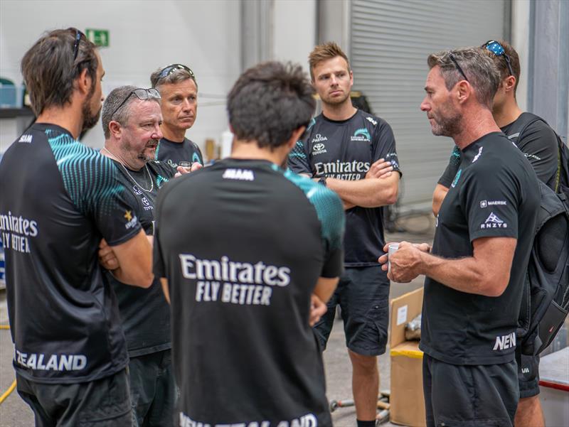 Emirates Team New Zealand design and shore crews work around the clock to repair their AC75 raceboat damaged on Thursday - August 31, 2024 - Barcelona photo copyright Emirates Team NZ taken at Royal New Zealand Yacht Squadron and featuring the ACC class