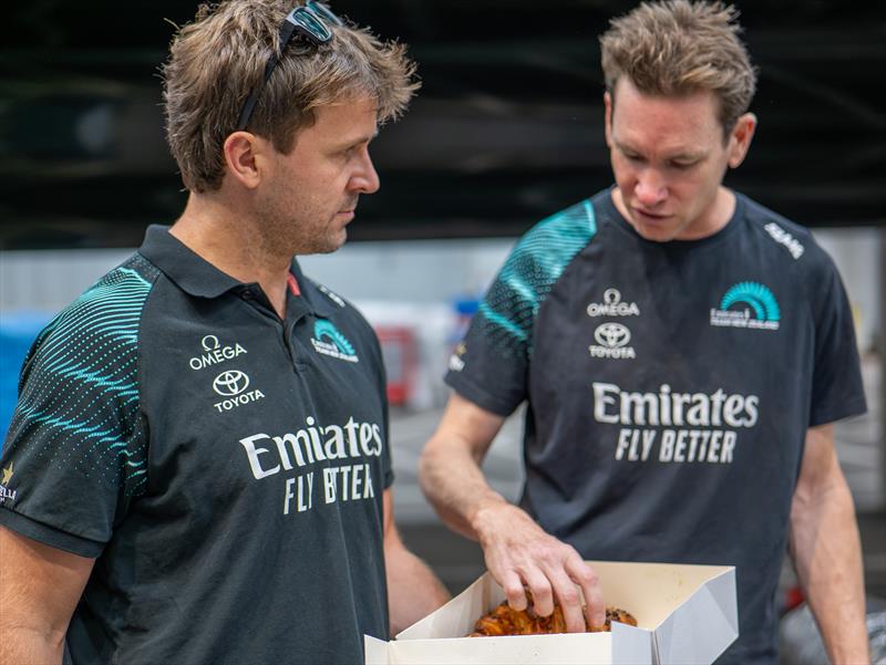 Emirates Team New Zealand design and shore crews work around the clock to repair their AC75 raceboat damaged on Thursday - August 31, 2024 - Barcelona photo copyright Emirates Team NZ taken at Royal New Zealand Yacht Squadron and featuring the ACC class