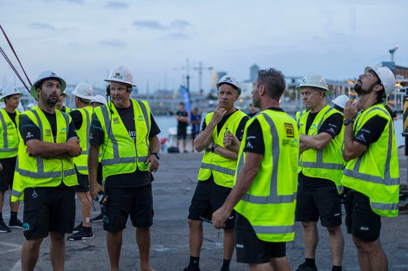 Emirates Team New Zealand design and shore crews work around the clock to repair their AC75 raceboat damaged on Thursday - August 31, 2024 - Barcelona photo copyright Emirates Team NZ taken at Royal New Zealand Yacht Squadron and featuring the ACC class