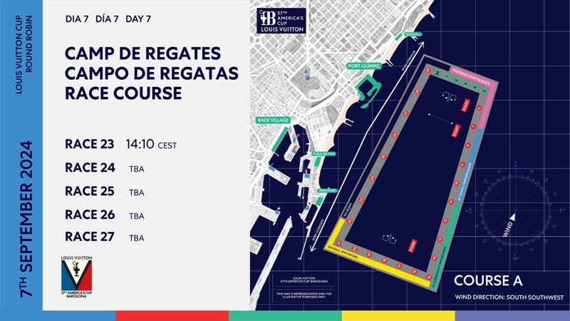 Course Location - Day 7 - Round Robin 2 - Louis Vuitton Cup - September 7, 2024 - Barcelona photo copyright America's Cup Media taken at Real Club Nautico de Barcelona and featuring the ACC class