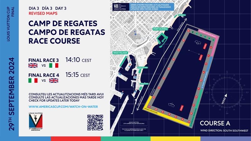 Course location - Finals - Day 4 - Louis Vuitton Cup - Day 17 - September 29, 2024 - Barcelona - photo © America's Cup Media