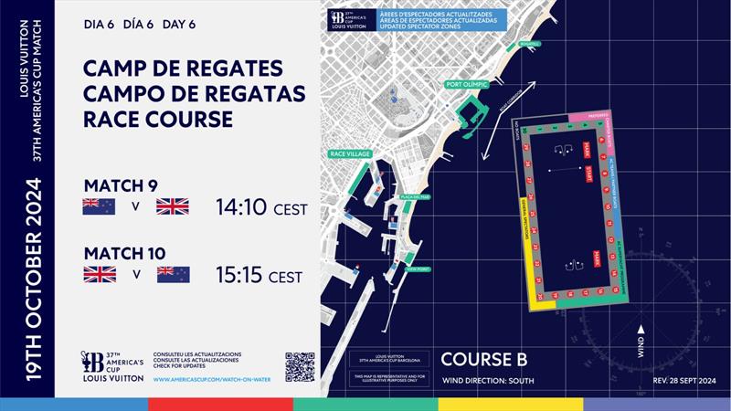 Course location - Louis Vuitton 37th America's Cup - Day 6 - Race 8 - LV Day 32 - October 19, 2024 - Barcelona photo copyright America's Cup Media taken at Real Club Nautico de Barcelona and featuring the ACC class