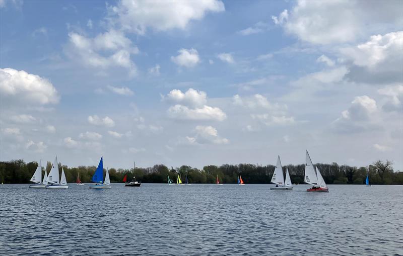 Liberty racing during the Hansa TT at Whitefriars photo copyright Alistair Baird taken at Whitefriars Sailing Club and featuring the Hansa class