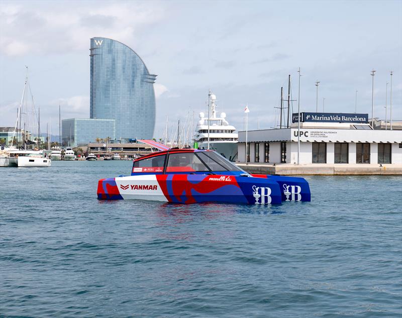 The foiling hydrogen powered chase boat developed by Emirates Team NZ for the 2024 Americas' Cup photo copyright Hamish Hooper / Emirates Team New Zealand taken at Royal New Zealand Yacht Squadron and featuring the ACC class