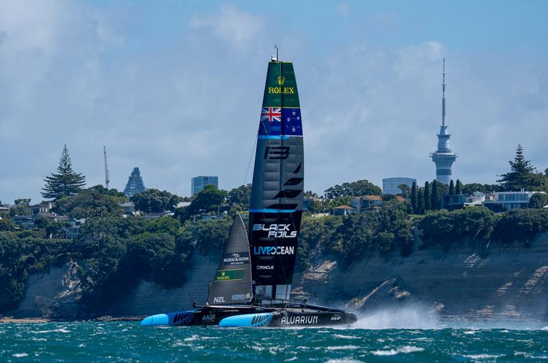 Black Foils test the new foils off Takapuna, Auckland - Armstrong Foils has partnered with SailGP to be the Official Foil Tip Manufacturer of SailGP - photo © Armstrong Foils