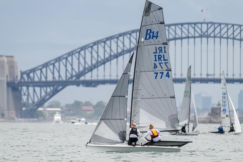 Chris Bateman and Lucy Loughton on Day 5 of the B14 Worlds 2025 on Sydney Harbour - photo © Andrew Lee / @aclee.photo