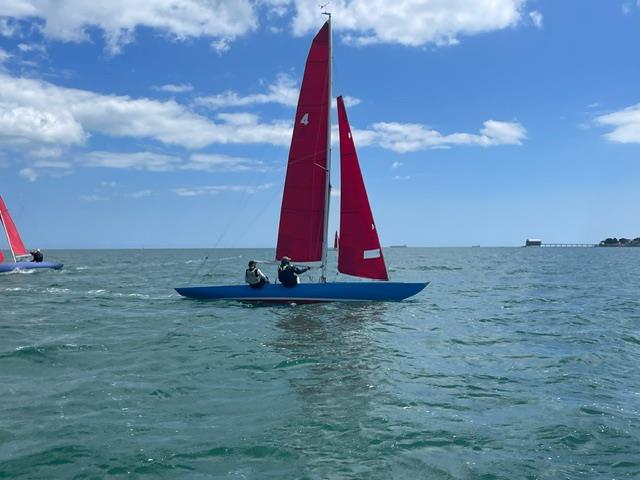 Bembridge keelboat June racing in the sunshine photo copyright Mike Samuelson taken at Bembridge Sailing Club and featuring the Bembridge Redwing class