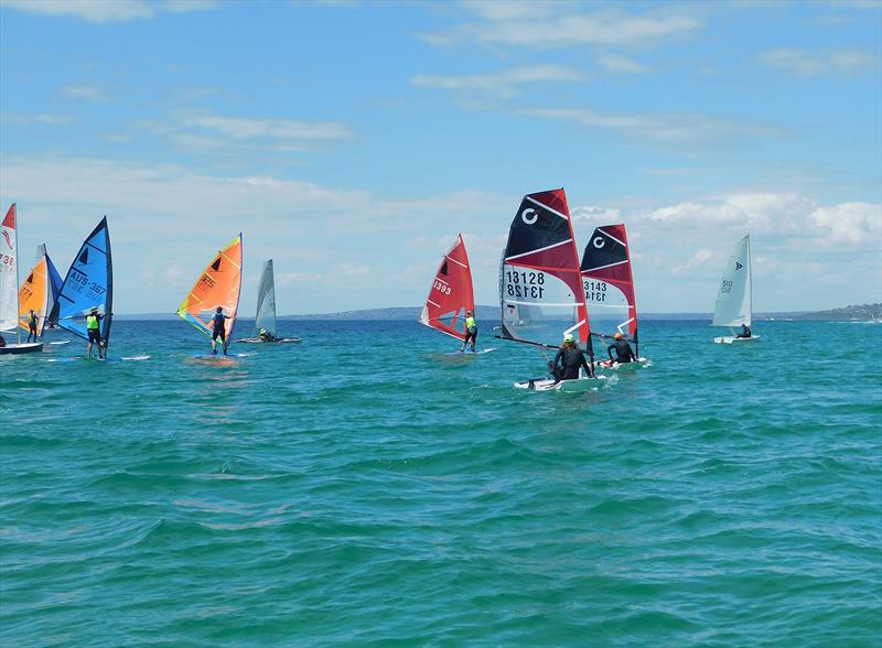 Archie and Abbie Hosie enjoying the same course with the whole fleet on their O'pen Skiffs - photo © Capel Sound Invitational