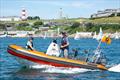 Alan and Helen Krayling in a RIB - ABP Cadet class World Championship in Plymouth © Paul Gibbins Photography