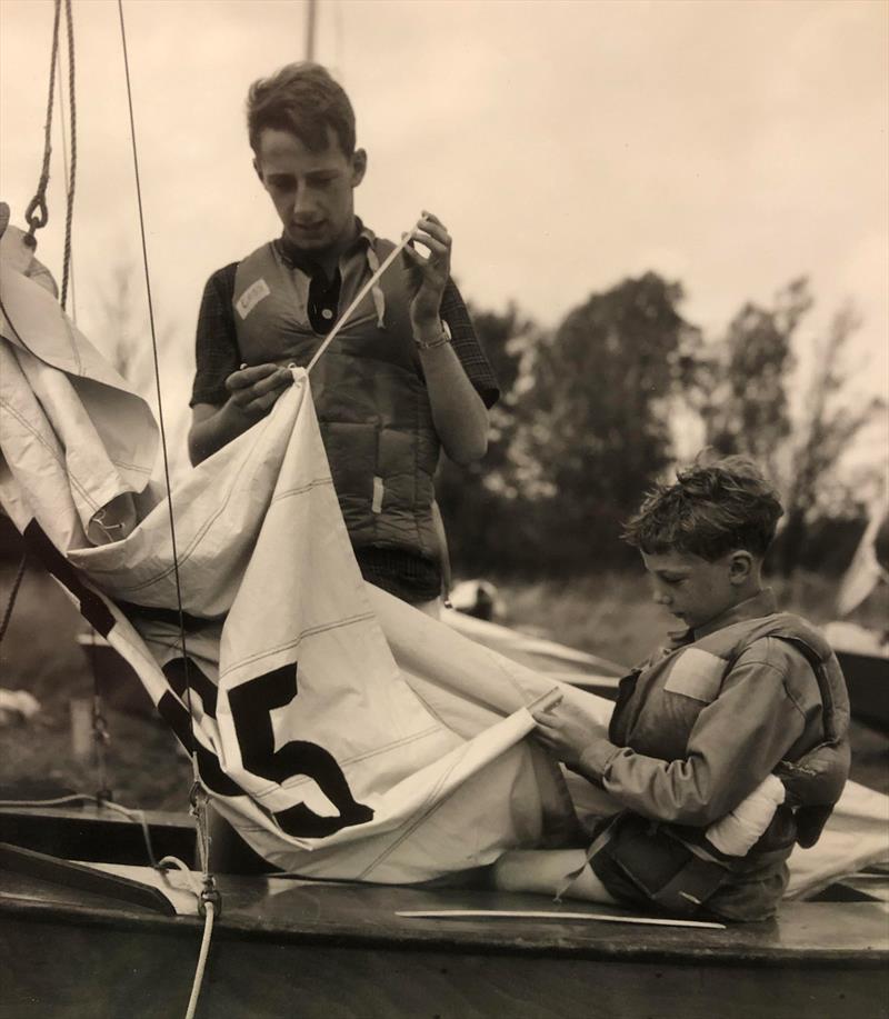 Humpty dumpty kapok life jackets (Barry and Rodney Steel - National Champions in 1957) photo copyright Steel family taken at Aldenham Sailing Club and featuring the Cadet class