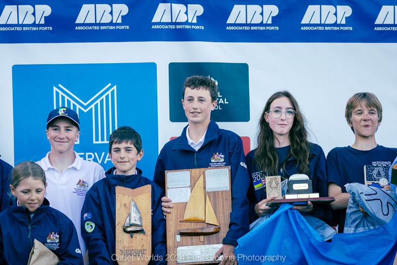 Prize-giving for the ABP Cadet class World Championship in Plymouth - photo © Paul Gibbins Photography